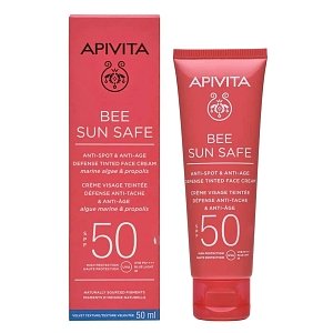 Apivita Bee  Sun Safe Αντηλιακή Κρέμα Προσώπου κατά των Πανάδων & των Ρυτίδων SPF50