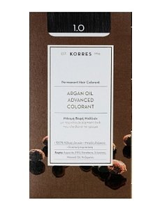 Korres Argan Oil Advanced Colorant 1.0 Βαφή Μαλλιών Μαύρο 50ml