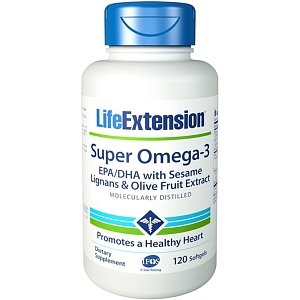 Life Extension Super Omega 3 with EPA/DHA with Sesame Lignans Olive 120 caps 