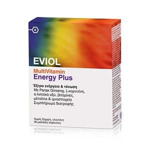 Eviol MultiVitamin Energy Plus Έξτρα Ενέργεια & Τόνωση 30 μαλακές κάψουλες