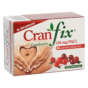 Uni-pharma Cranfix Cranberry 36mg PAC 60 μαλακές κάψουλες κατά της ουρολοίμωξης