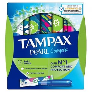 Tampax Pearl Compak Super Ταμπόν 16τμχ