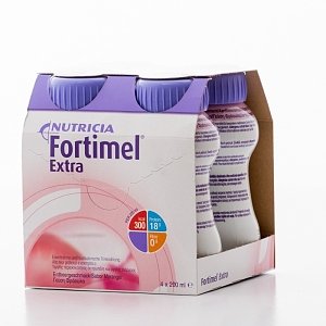 Nutricia Fortimel Extra Υπερπρωτεϊνικό Ρόφημα Γεύση Φράουλα 4x200ml