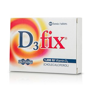Uni-pharma D3 Fix Extra 1200 IU 60tab, Βιταμίνη για οστά & αρθρώσεις