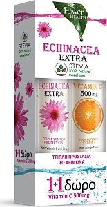 Power Health Echinacea Extra με Στέβια 24αναβρ.δισκία & Δώρο Vitamin C 500mg 20αναβρ.δισκία