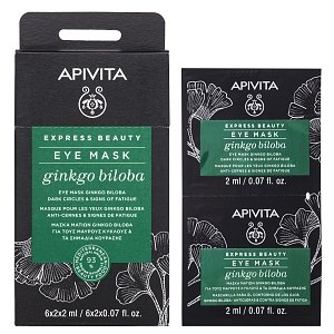 Apivita Express Beauty Μάσκα Ματιών με Ginkgo Biloba για Μαύρους Κύκλους & Σημάδια Κούρασης 2x2ml
