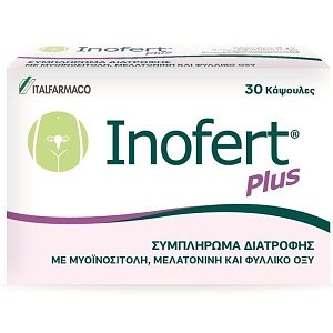 Inofert Plus Συμπλήρωμα Διατροφής με Μυοϊνοσιτόλη, Μελατονίνη & Φυλλικό Οξύ 30caps