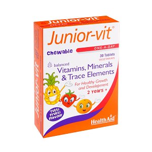 Health Aid Junior-vit One-A-Day Πολυβιταμίνη για Παιδιά 30μασώμενες ταμπλέτες