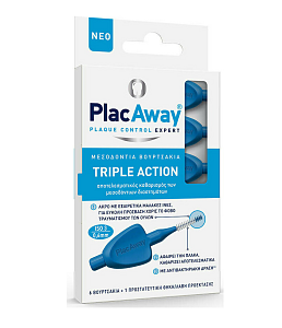 Plac Away Μεσοδόντια Βουρτσάκια Triple Action ISO 3 0,6mm 6τμχ