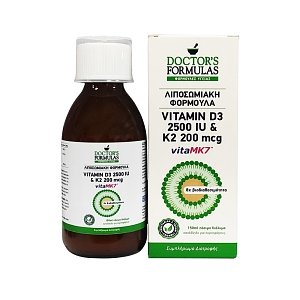 Doctor's Formulas Λιποσωμιακή Φόρμουλα Vitamin D3 2500IU & K2 200mcg 150ml