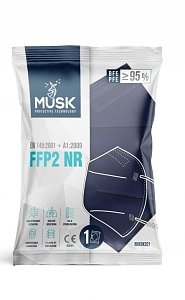 MUSK Μάσκα Υψηλής Προστασίας FFP2 Μπλε Χρώμα 1τμχ