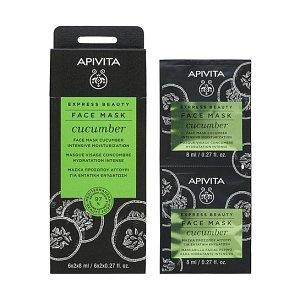 Apivita Express Beauty Μάσκα Προσώπου με Αγγούρι για Εντατική Ενυδάτωση 2x8ml