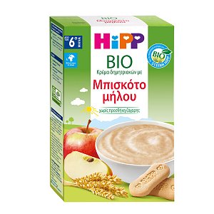 Hipp Bio Κρέμα Δημητριακών με Μπισκότο Μήλου από τον 6ο μήνα 250g
