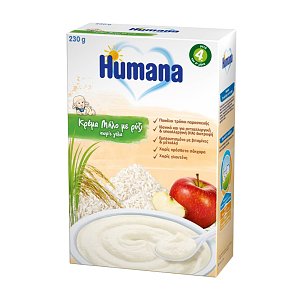 Humana Κρέμα Μήλο με Ρύζι Χωρίς Γάλα από τον 4ο μήνα 230g