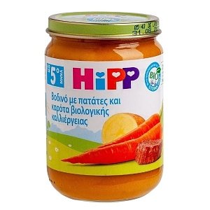 Hipp Υποαλλεργικό Βρεφικό Γεύμα Βιολογικής Καλλιέργειας με Βοδινό, Πατάτες & Καρότα 190gr