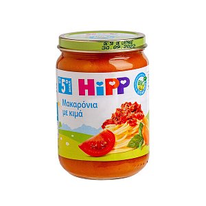 Hipp Βρεφικό Γεύμα Βιολογικής Καλλιέργειας, Μακαρόνια με Κιμά 190gr