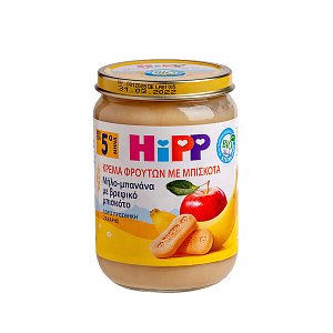 Hipp Κρέμα Φρούτων με Μήλο, Μπανάνα & Βρεφικό Μπισκότο 190gr