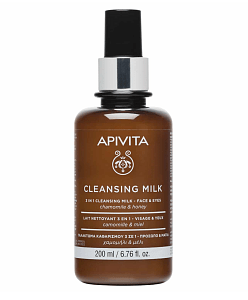 Apivita Cleansing Milk 3in1 Γαλάκτωμα Καθαρισμού με Χαμομήλι & Μέλι για Πρόσωπο & Μάτια 200ml
