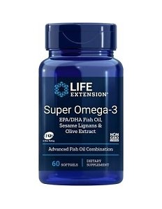 Life Extension Super Omega-3 EPA/DHA with Sesame Lignans & Olive Extract 60softgels