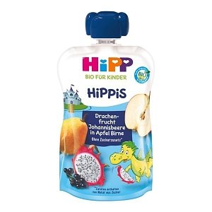 Hipp Φρουτοπολτός Hippis Δράκος με Μήλο, Αχλάδι, Dragon Fruit & Φραγκοστάφυλο 100g