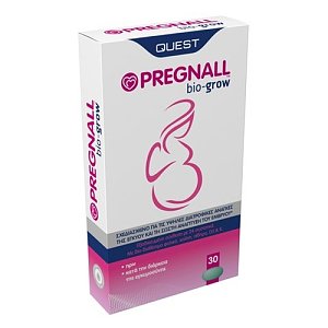 Quest Pregnall Bio Grow Συμπλήρωμα Διατροφής για Πριν και κατά την Διάρκεια της Εγκυμοσύνης 30tabs 