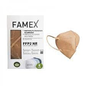 Famex Μάσκα Υψηλής Προστασίας FFP2 Μπεζ Χρώμα 10τμχ