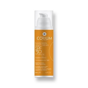 Corium Line Sunscreen Light Cream SPF30 Λεπτόρρευστο Αντηλιακό Προσώπου για Ματ Αποτέλεσμα 50ml