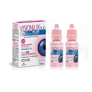 Visionlux Duo Plus Οφθαλμικό Λιπαντκό Διάλυμα με Υαλουρονικό Οξύ 2x10ml