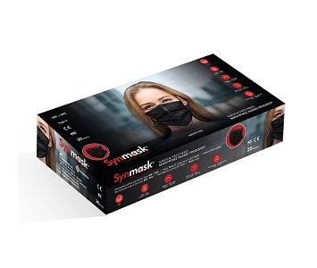 SynMask Χειρουργικές Μάσκες Τύπου II 3ply Μαύρο Χρώμα 20τμχ