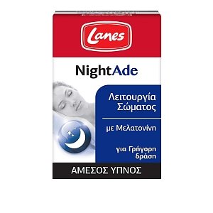 Lanes NightAde με Μελατονίνη για Άμεσο Ύπνο 90 υπογλώσσια διαλυόμενα δισκία