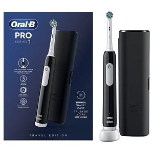 Oral-B Pro Series 1 Black Ηλεκτρική Οδοντόβουρτσα 1τμχ & Δώρο Θήκη Ταξιδίου