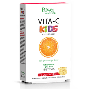 Power οf Nature Vita-C Kids 30tabs,με γεύση Πορτοκάλι