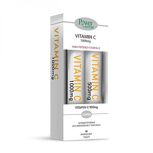 Power Health Vitamin C 1000mg με Στέβια 20αναβρ.δισκία & Δώρο Vitamin C 500mg 20αναβρ.δισκία