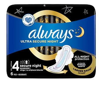 Always Σερβιέτες Ultra Secure Night 6τμχ