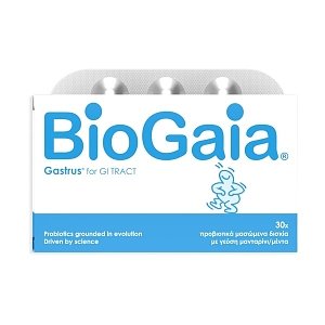 BioGaia Gastrus® Προβιοτικά για το Στομάχι 30μασώμενα δισκία με Γεύση Μανταρίνι/Μέντα
