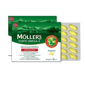 Mollers Forte Omega-3 Vitamins D3 & E, 30caps