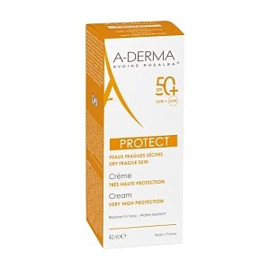 A-Derma Protect Cream SPF50+ Αντηλιακή Προσώπου Χωρίς Άρωμα 40ml