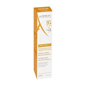 A-Derma Protect Invisible Fluid SPF 50+ Αντηλιακή Λεπτόρευστη Κρέμα Προσώπου 40ml