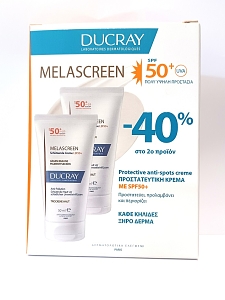 Ducray Melascreen SPF50, 2x50ml Αντηλιακή Κρέμα Κατά των Κηλίδων για Ξηρό Δέρμα