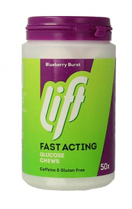 GlucoTabs Lift Fast Acting Μασώμενες Ταμπλέτες Γλυκόζης Γεύση Blueberry 50τμχ