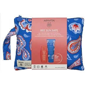 Apivita Promo Bee Sun Safe Λεπτόρευστη Κρέμα Dry Touch και Καταπραϋντική  Κρέμα - Gel για Πρόσωπο και Σώμα SPF50+ 50ml Με Δώρο Ενυδατικό After Sun 100ml Σε Πρακτικό Νεσεσέρ