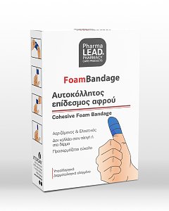 PharmaLead Foam Bandage Αυτοκόλλητος Επίδεσμος Αφρού Μπλε Χρώμα 6cm x 1m