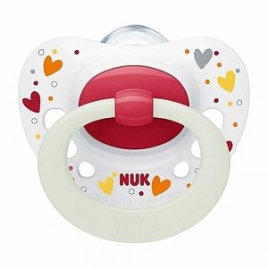 Nuk Signature Night Πιπίλα Σιλικόνης 0-6m 1τμχ & Θήκη Αποθήκευσης