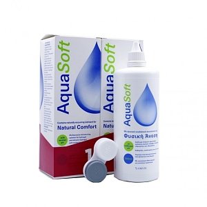 Amvis AquaSoft 1+1 Δώρο με Moisture Comfort Υγρό Καθαρισμού Φακών Επαφής & Αντιβακτηριδιακή Θήκη Φακών 2x360ml