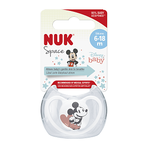 Nuk Disney Mickey Space Πιπίλα σιλικόνης, ιδανική για τη γνάθο 6-18m