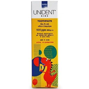 Intermed Unident Kids Toothpaste 500ppm Fluoride 2+ Years Bubblegum Flavor 50ml