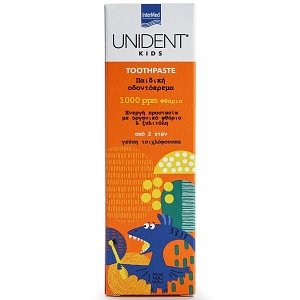 Intermed Unident Kids Toothpaste 1000ppm Fluoride 2+ Years Bubblegum Flavor 50ml