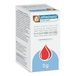 Alfashield Alfa Pad Hemo-Stasis Calcium Alginate Dressing Αιμοστατικό Βαμβάκι 2g