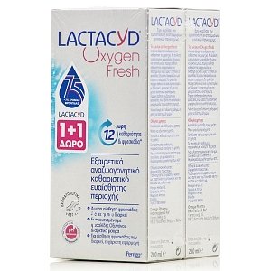 Lactacyd Promo Oxygen Fresh Εξαιρετικά Αναζωογονητικό Καθαριστικό της Ευαίσθητης Περιοχής 200ml 1+1 ΔΩΡΟ