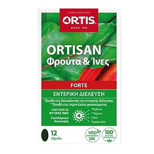 Ortis Ortisan Forte Φρούτα & Ίνες για την Εντερική Διέλευση 12tabs